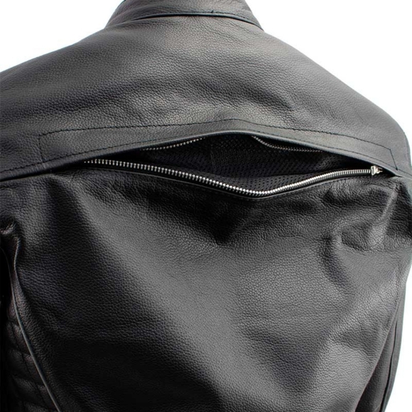 Xelement Women’s Black with Silver Multi Vented Leather Motorcycle Jacket - Picture 14 of 16